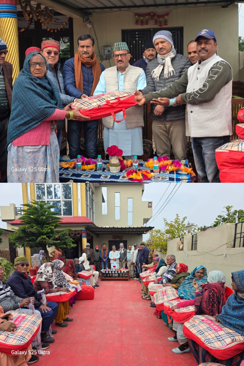 भाजपा नेता राकेश नैनवाल ने बुजुर्गों को दिए कम्बल और युवाओं को स्पोर्ट्स किट सुनी उनकी समस्याएं